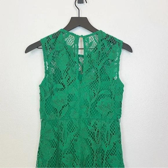 Self-Portrait Green Lace Sleeveless Mini Dress - ampdigital.org